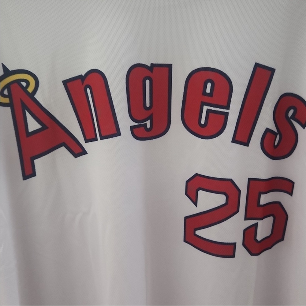 NWT LA ANGELS THROWBACK Long Sleeve XL SHIRT Jersey Red White July 25 Giveaway - Picture 2 of 9